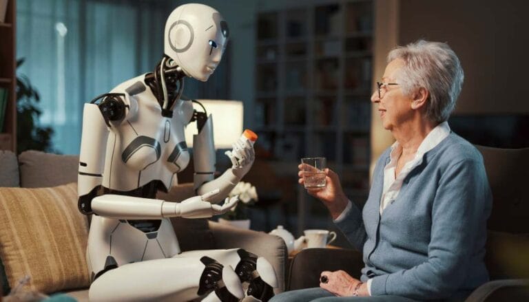 Roobt koga vodi veštačka inteligencija, pomaže starici
