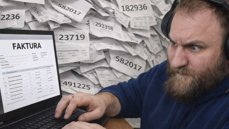 Frustrirani čovek radi na laptopu