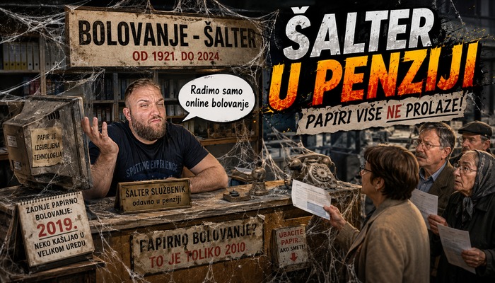 Zapušteni šalter sa paučinom nakon prelaska na elektronske doznake za bolovanje