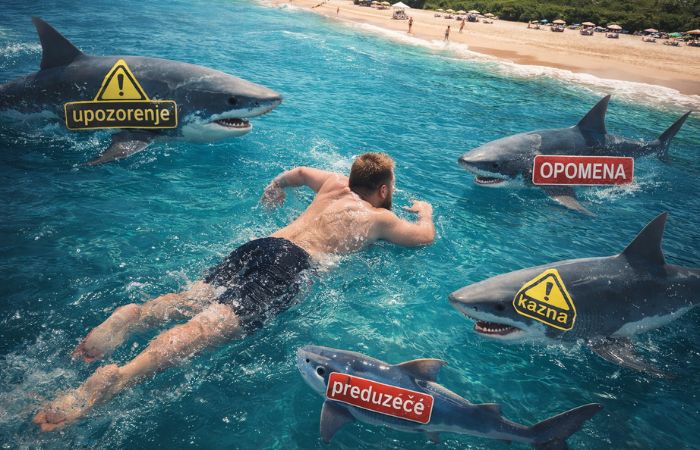 Muškarac pliva ka plaži u strahu koji stvaraju prihodi od inostranstva