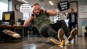 Službeni telefoni na kojima je ćovek, a šef viće na megafon