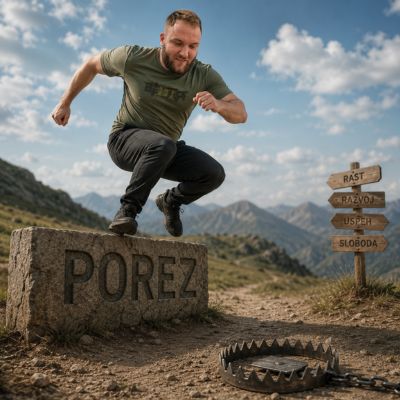 Ivan preskače prepreku porez, ali ispred njega se nalazi zamka za medvede.