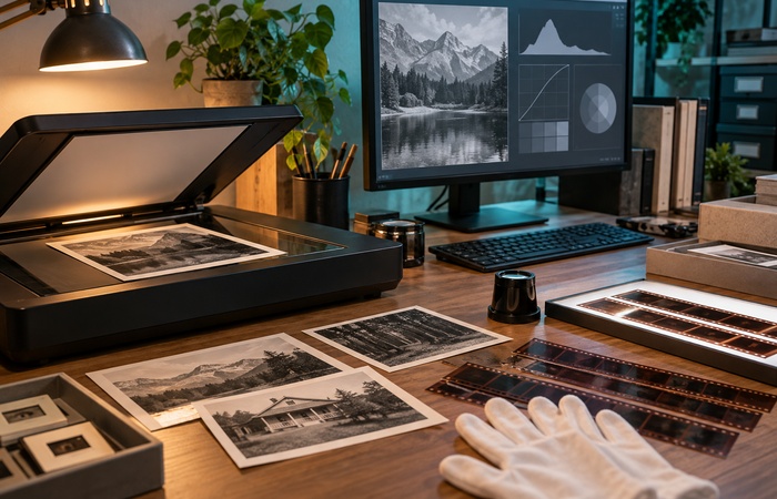 Radni prostor za skeniranje, obradu i restauraciju fotografija i negativa